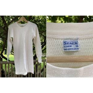 Size 46 Sears Long Sleeve Thermal T-Shirt Vintage 60s